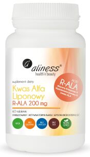 Aliness Kwas Alfa Liponowy R-ALA 200 mg | 60 tabletek
